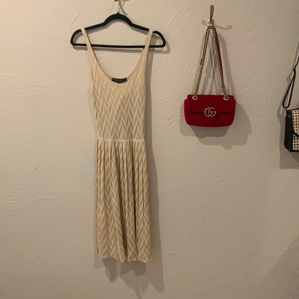 Ralph Lauren chevron patterned jersey knit designer collection dress.